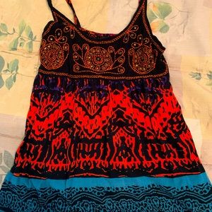 Boho Pattern Strap Tank-top